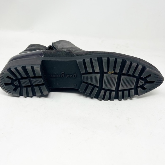 Paul Green Gray Suede Ankle Booties Patent Heel Detail Zip Closure Size 5.5 - Picture 7 of 10